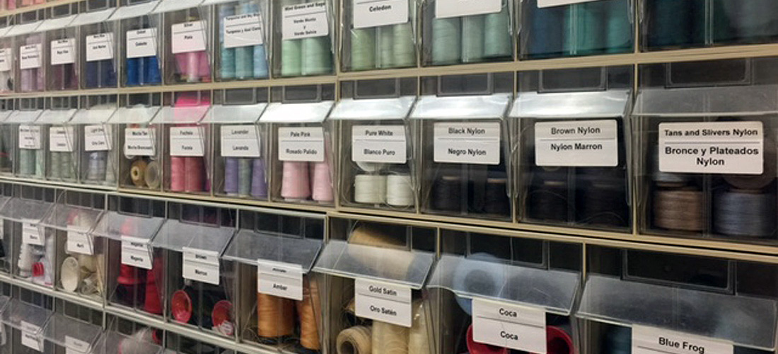 Shelf of Vairously Colored Thread